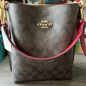 Brand New Coach Bucket Crossbody or Handled Red Signature Bag